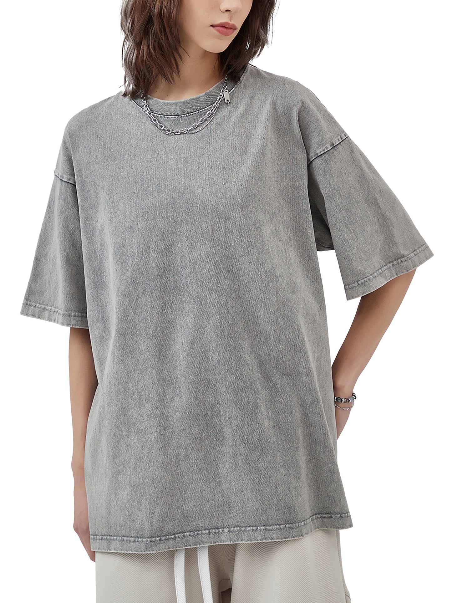 Aura Girl Acid Wash Oversize T-Shirt
