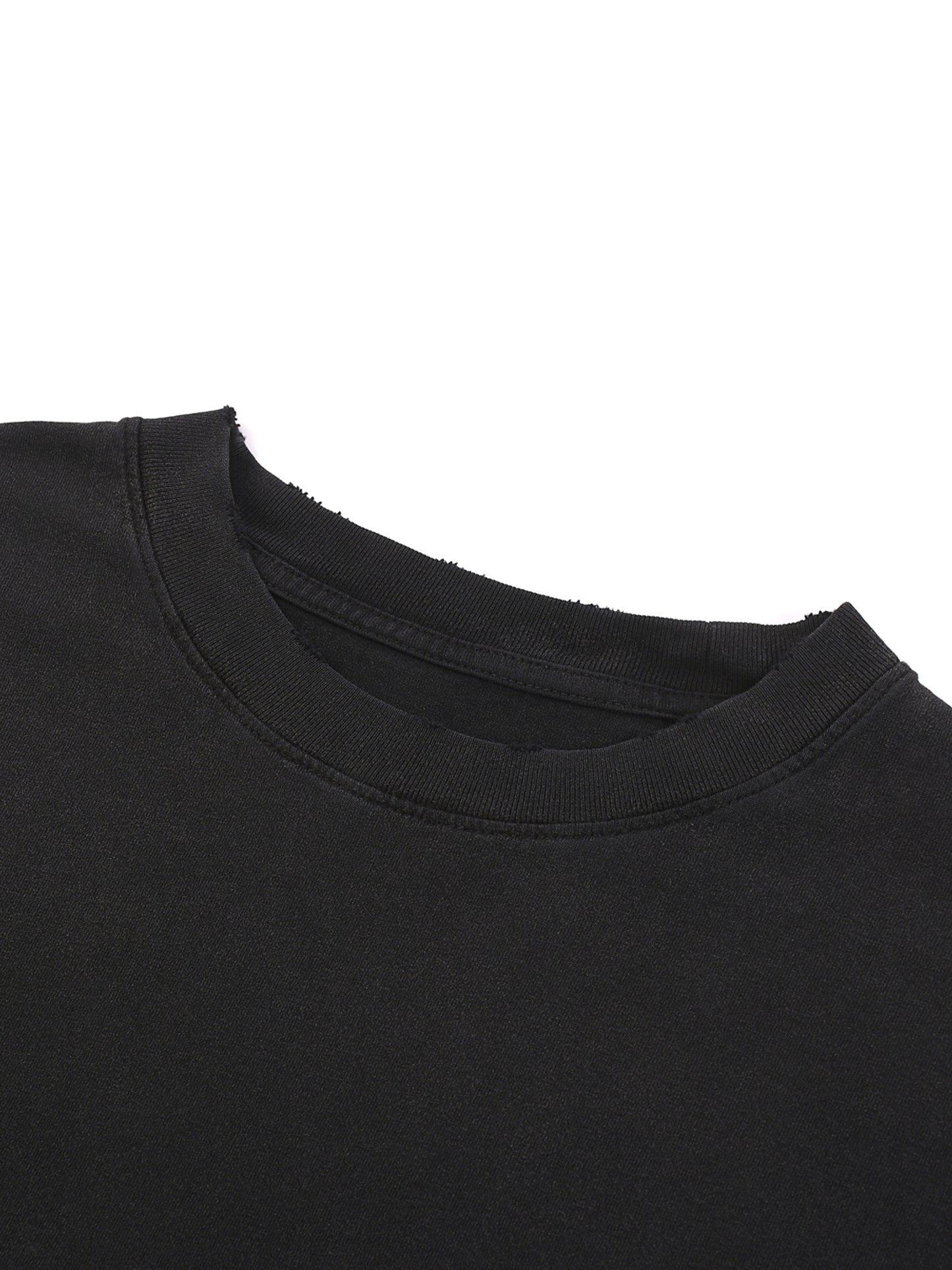 Eyeball Flower Black Snow Washed Raw-Hem T-Shirt