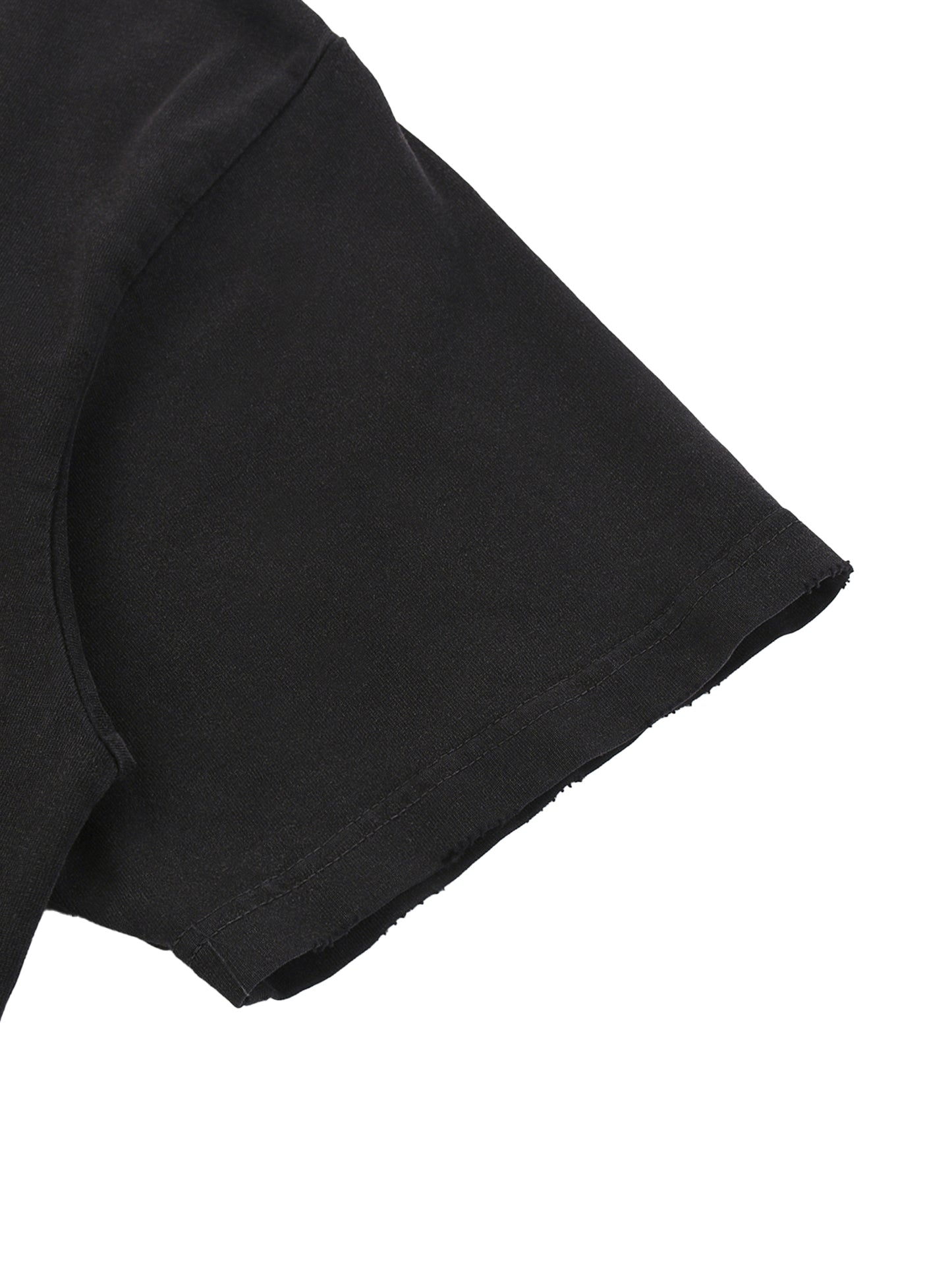 Eyeball Flower Black Snow Washed Raw-Hem T-Shirt