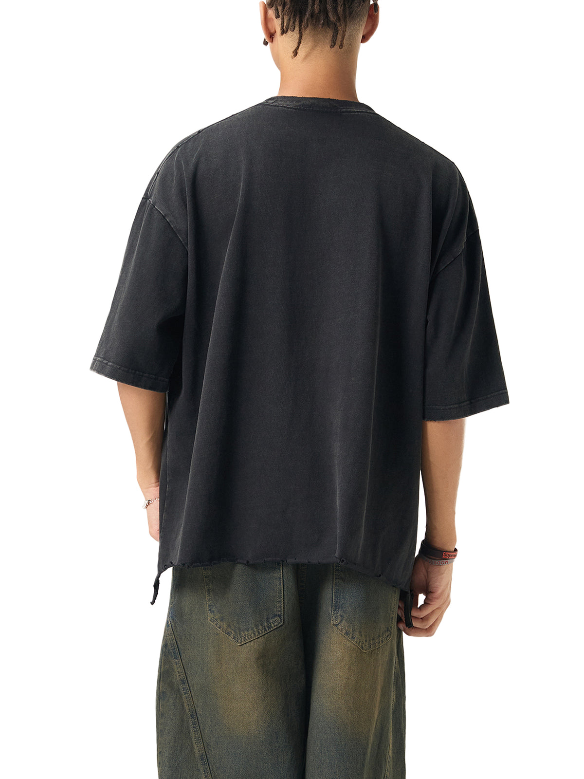 Centipede Art By Kelz Snow Wash Raw-Hem Boxy T-shirt