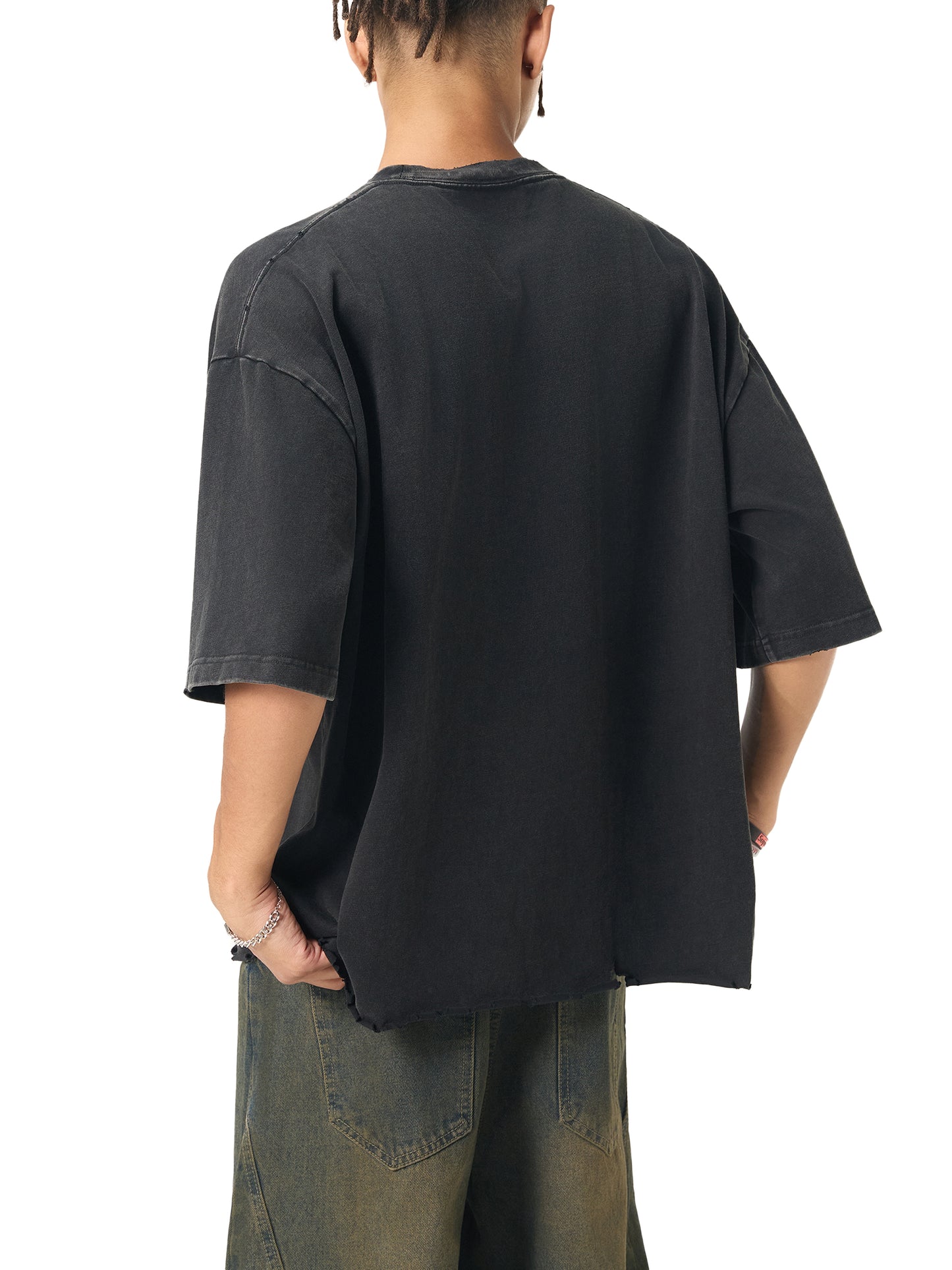 Astral Projection Snow Wash Raw-Hem Boxy T-shirt