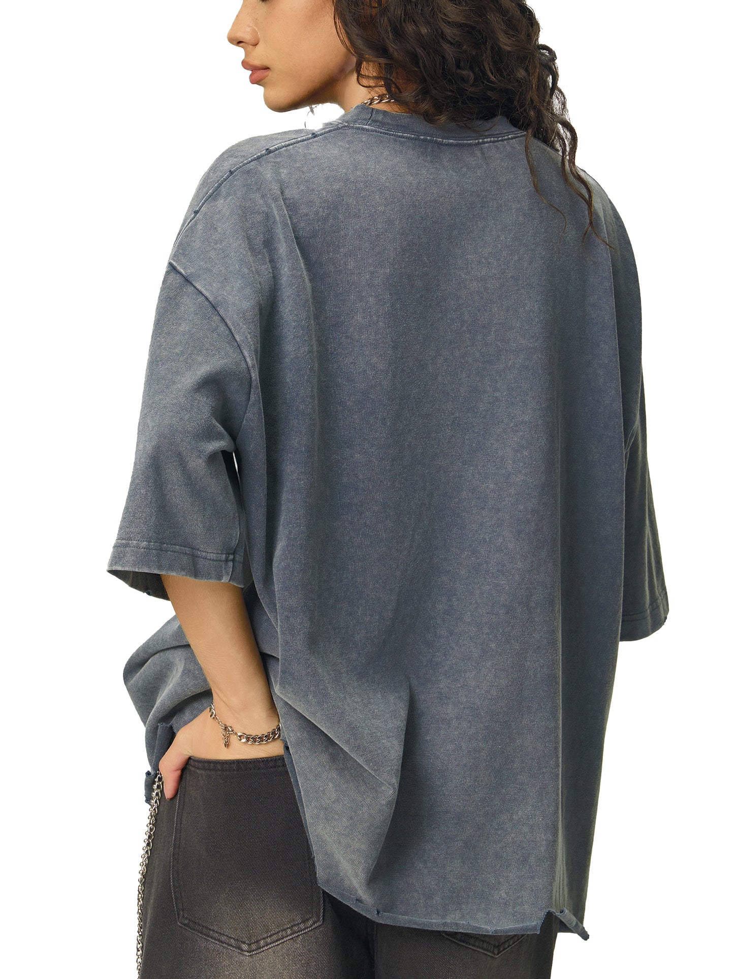 Astral Projection Snow Wash Raw-Hem Boxy T-shirt