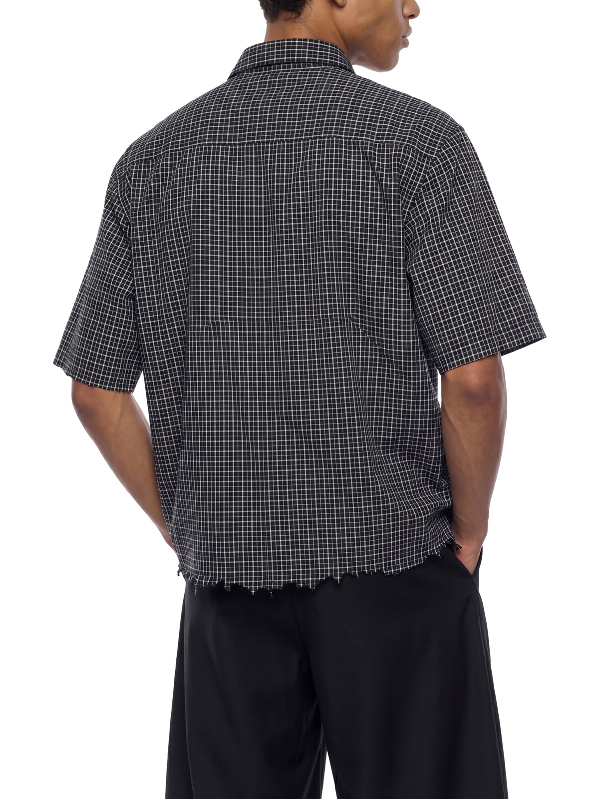 Art By Kelz Logo Unisex Distressed Plaid Boxy Shirt