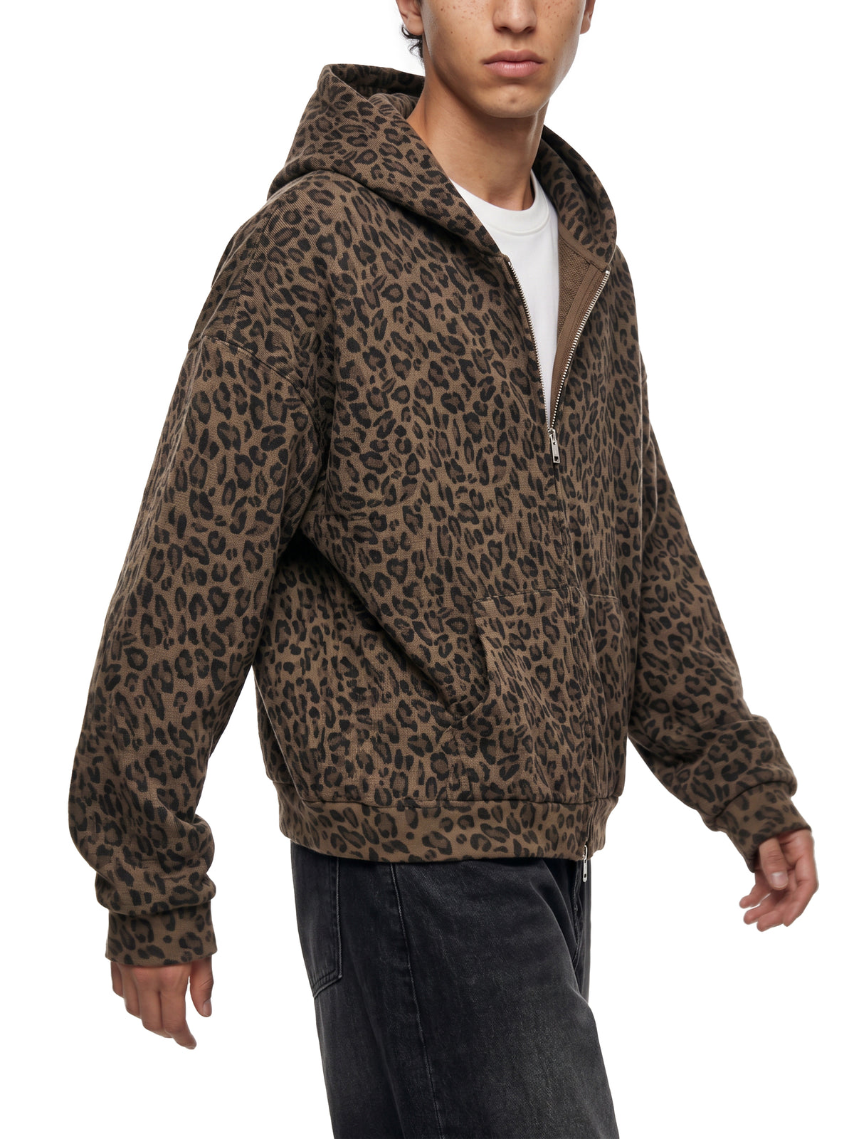Art By Kelz Slimed Unisex Leopard Print Waffle Full Zip Hoodie